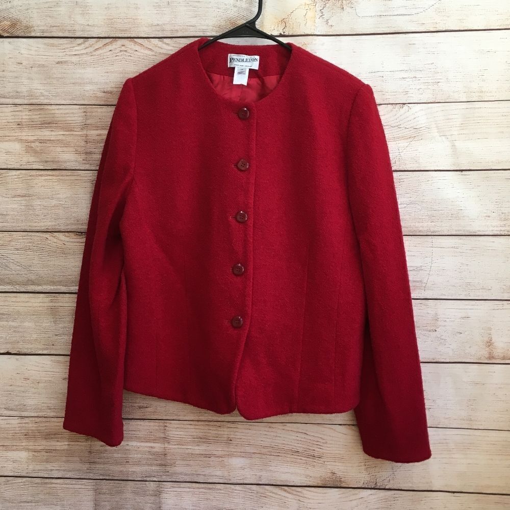 VINTAGE PENDLETON WOOL BLAZER IN RED
